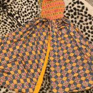 Wide Leg Palazzo Sari Silk Pants